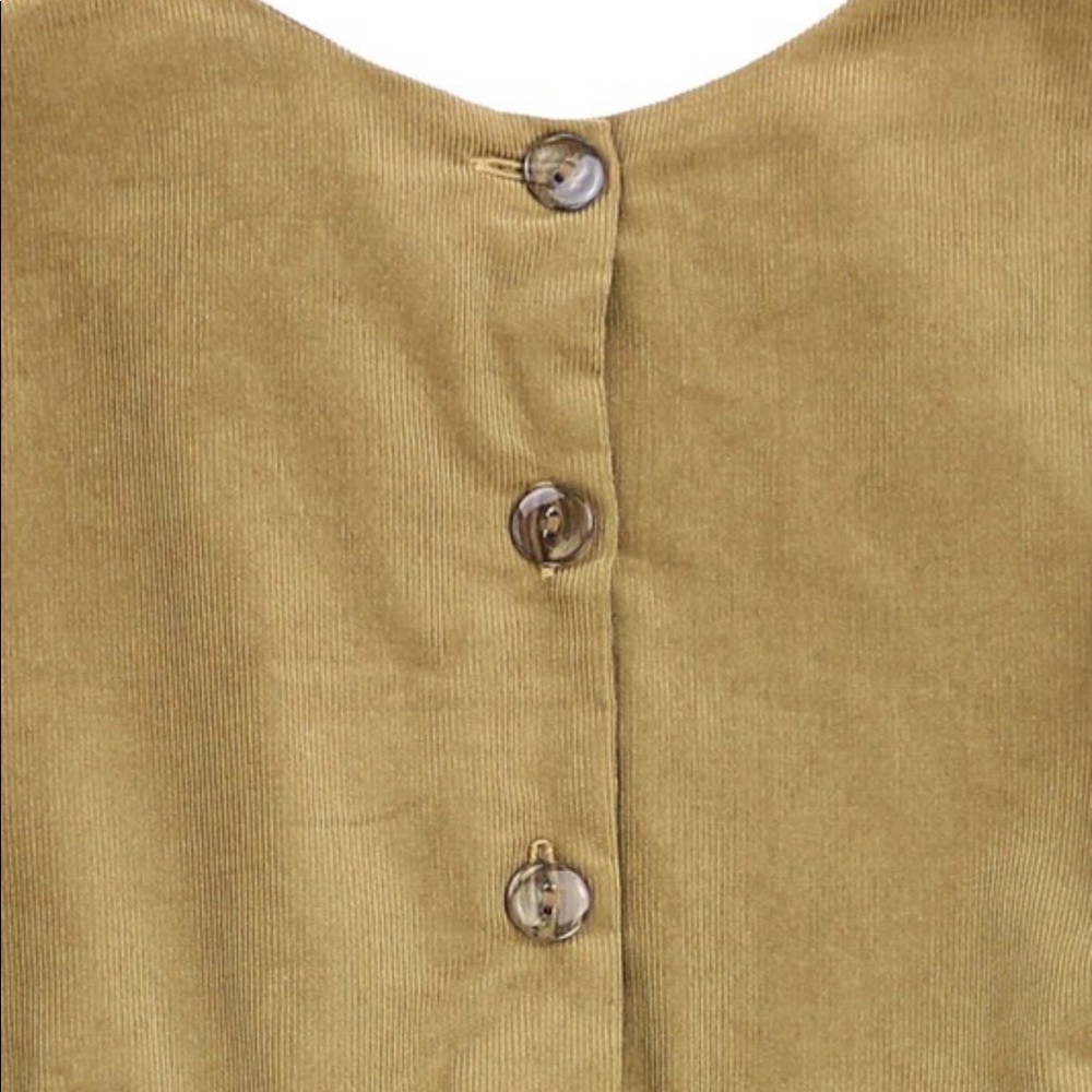 Cotton Corduroy Boxy Loose Fit Long Sleeve Shirt Mini Dress with Pockets - Picture 5 of 5